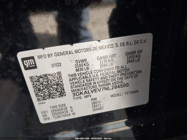 Aukcja sprzedaży 2022 Gmc Terrain Awd Slt, vin: 3GKALVEV7NL284500, numer aukcji: 44971209