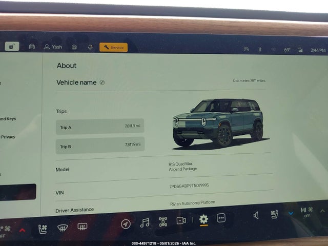 Продажа на аукционе авто 2026 Rivian R1s Quad Motor Max Pack, vin: 7PDSGABP9TN079995, номер лота: 44971218