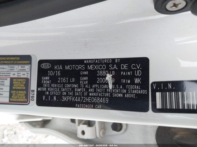 Продаж на аукціоні авто 2017 Kia Forte Lx, vin: 3KPFK4A72HE068469, номер лоту: 44971247