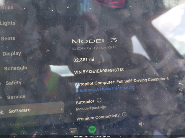 2025 Tesla Model 3 Long Range Rear-wheel Drive/standard Rear-wheel Drive მანქანა იყიდება აუქციონზე, vin: 5YJ3E1EA9SF916718, აუქციონის ნომერი: 44971282