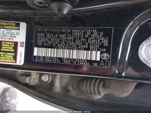 Продаж на аукціоні авто 2015 Toyota Corolla S, vin: 2T1BURHE2FC462723, номер лоту: 44971341