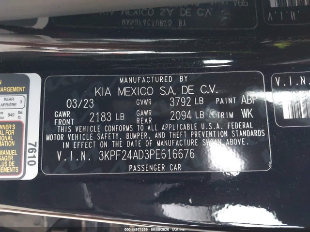 KIA Forte Lxs 2023 3KPF24AD3PE616676 Image 9