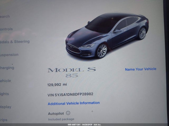 Продаж на аукціоні авто 2013 Tesla Model S, vin: 5YJSA1DN8DFP28982, номер лоту: 44971381