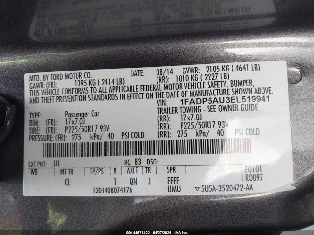 Aukcja sprzedaży 2014 Ford C-max Hybrid Se, vin: 1FADP5AU3EL519941, numer aukcji: 44971422