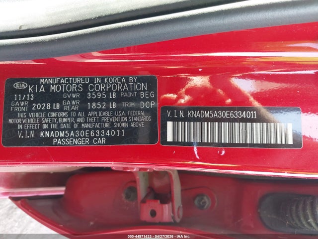 Продаж на аукціоні авто 2014 Kia Rio Lx, vin: KNADM5A30E6334011, номер лоту: 44971433