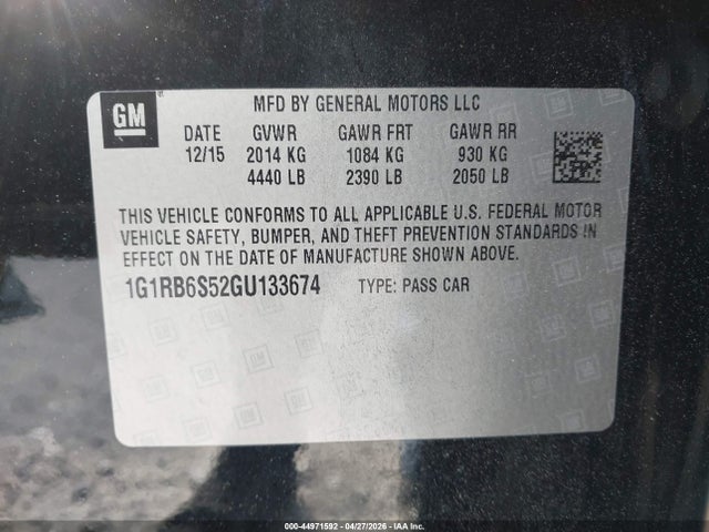 1G1RB6S52GU133674 Chevrolet Volt Premier