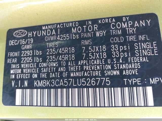 Hyundai Kona Limited 2020 KM8K3CA57LU526775 Image 9