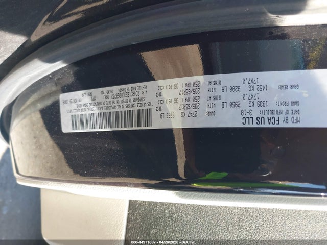44971687 :رقم المزاد ، 2C4RC1EG9JR260737 vin ، 2018 Chrysler Pacifica Touring L Plus مزاد بيع