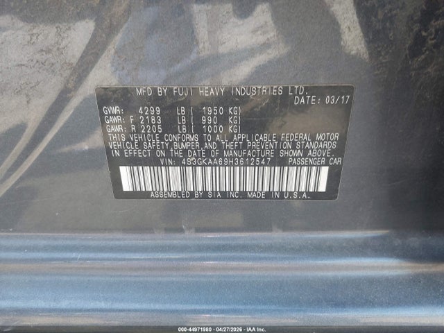 Продажа на аукционе авто 2017 Subaru Impreza 2.0i, vin: 4S3GKAA69H3612547, номер лота: 44971980