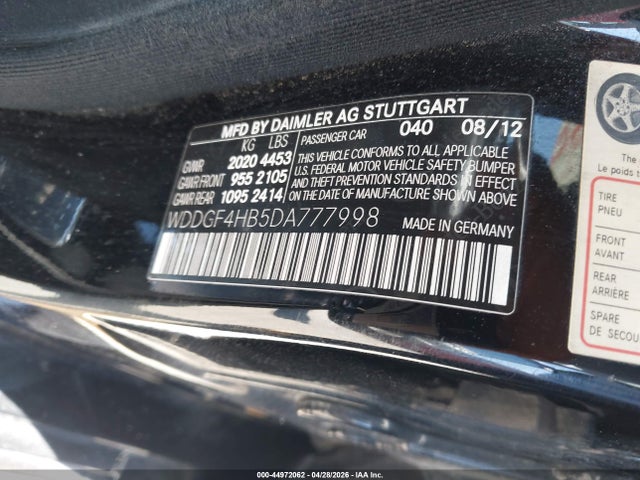 Aukcja sprzedaży 2013 Mercedes-benz C 250 Sport, vin: WDDGF4HB5DA777998, numer aukcji: 44972062