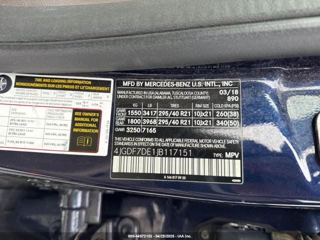 Aukcja sprzedaży 2018 Mercedes-benz Gls 550 4matic, vin: 4JGDF7DE1JB117151, numer aukcji: 44972153