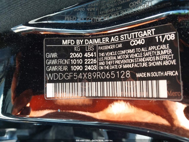 44972201 :رقم المزاد ، WDDGF54X89R065128 vin ، 2009 Mercedes-benz C 300 Luxury/sport مزاد بيع