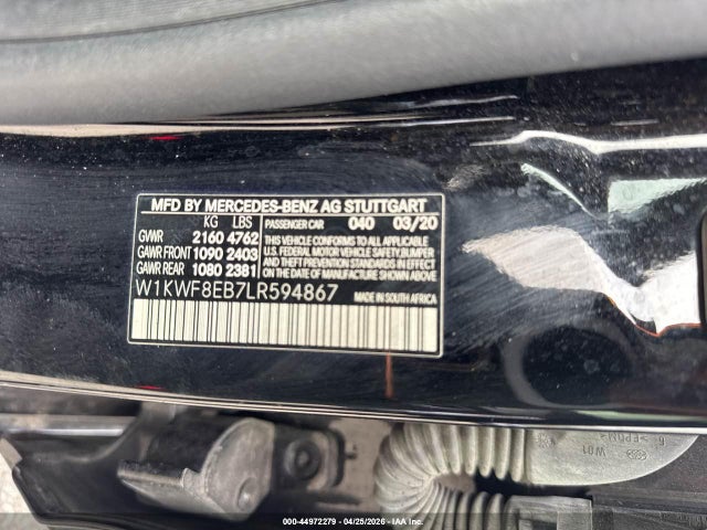 44972279 :رقم المزاد ، W1KWF8EB7LR594867 vin ، 2020 Mercedes-benz C 300 4matic مزاد بيع