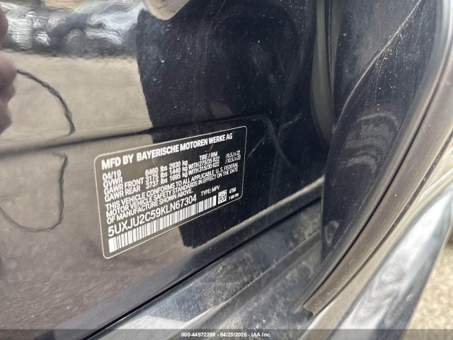 44972289 :رقم المزاد ، 5UXJU2C59KLN67304 vin ، 2019 Bmw X5 Xdrive50i مزاد بيع