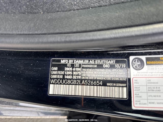Продажа на аукционе авто 2020 Mercedes-benz S 560 4matic, vin: WDDUG8GB2LA526654, номер лота: 44972319