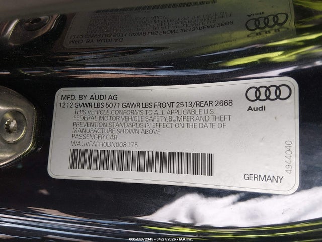 Продаж на аукціоні авто 2013 Audi A5 2.0t Premium, vin: WAUVFAFH0DN008175, номер лоту: 44972345