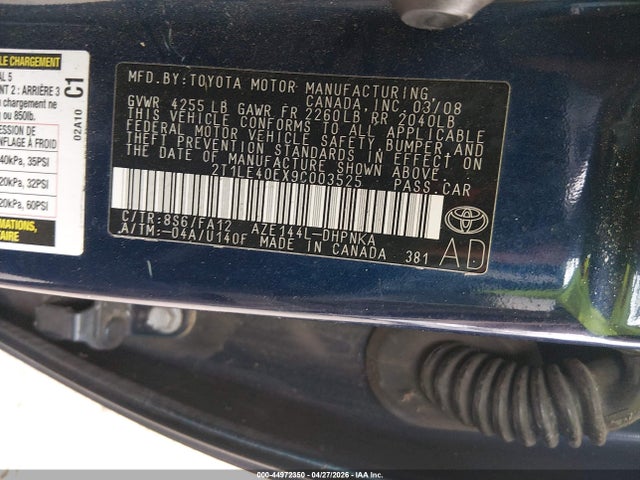 Aukcja sprzedaży 2009 Toyota Matrix S, vin: 2T1LE40EX9C003525, numer aukcji: 44972350