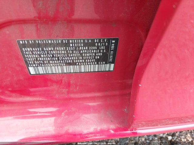 44972365 :رقم المزاد ، 3VWPL7AJXDM694766 vin ، 2013 Volkswagen Jetta Sportwagen 2.0l Tdi مزاد بيع