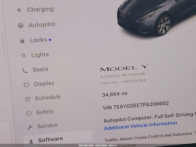 Продаж на аукціоні авто 2023 Tesla Model Y Awd/long Range Dual Motor All-wheel Drive, vin: 7SAYGDEE7PA206602, номер лоту: 44972369