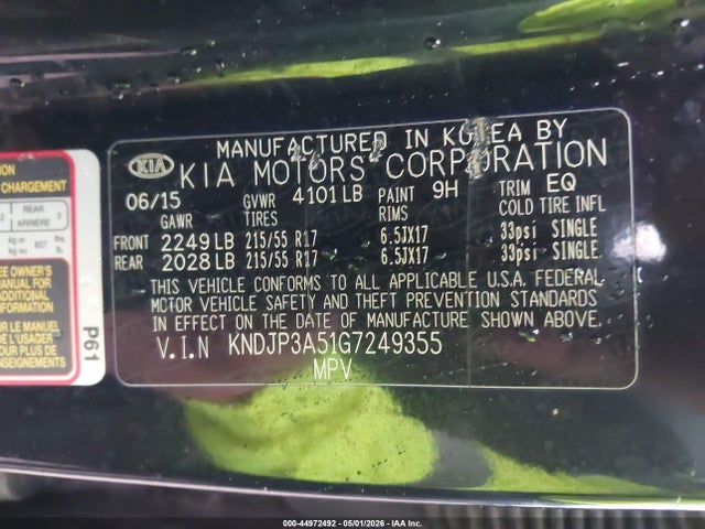 Aukcja sprzedaży 2016 Kia Soul +, vin: KNDJP3A51G7249355, numer aukcji: 44972492