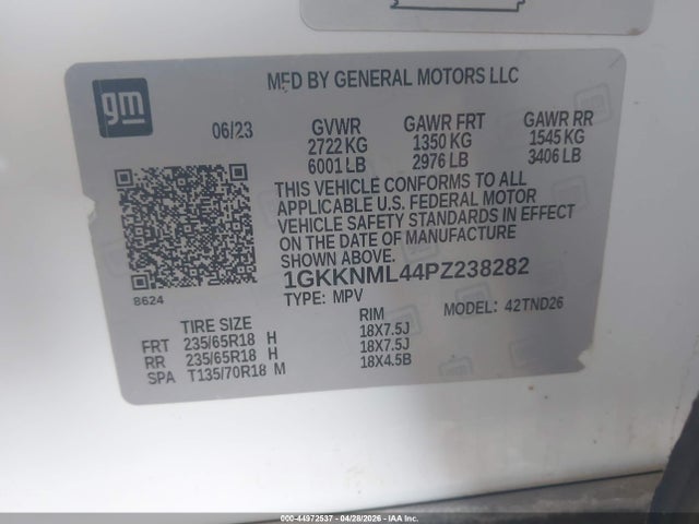 Aukcja sprzedaży 2023 Gmc Acadia Fwd Slt, vin: 1GKKNML44PZ238282, numer aukcji: 44972537