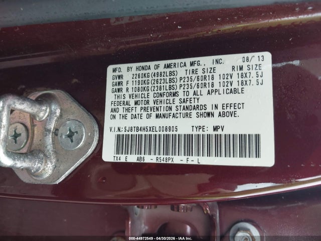 Aukcja sprzedaży 2014 Acura Rdx, vin: 5J8TB4H5XEL008905, numer aukcji: 44972549