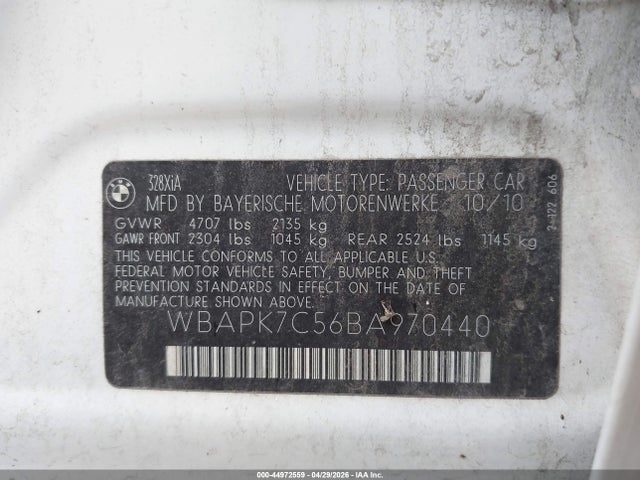 Продаж на аукціоні авто 2011 Bmw 328i Xdrive, vin: WBAPK7C56BA970440, номер лоту: 44972559