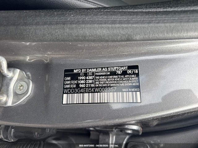 Продажа на аукционе авто 2019 Mercedes-benz A 220, vin: WDD3G4EB5KW002357, номер лота: 44972693