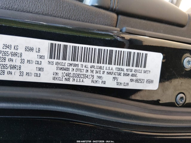 Aukcja sprzedaży 2013 Dodge Durango Crew, vin: 1C4RDJDG9DC554179, numer aukcji: 44972759
