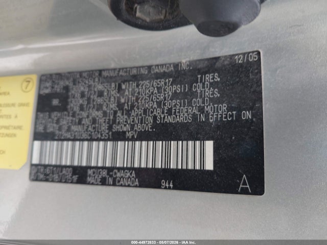 44972833 :رقم المزاد ، 2T2HA31U36C104351 vin ، 2006 Lexus Rx 330 مزاد بيع