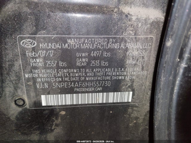 Продаж на аукціоні авто 2017 Hyundai Sonata Sport, vin: 5NPE34AF6HH557730, номер лоту: 44972872