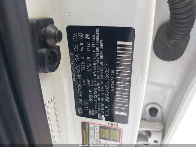 Aukcja sprzedaży 2020 Kia Rio Lx, vin: 3KPA24AD7LE363317, numer aukcji: 44972965