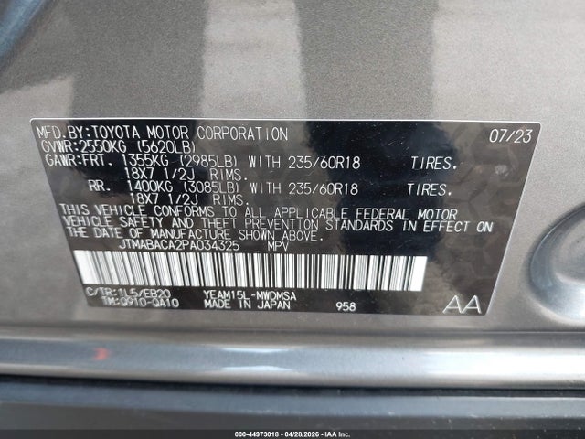 JTMABACA2PA034325 Toyota BZ4X XLE