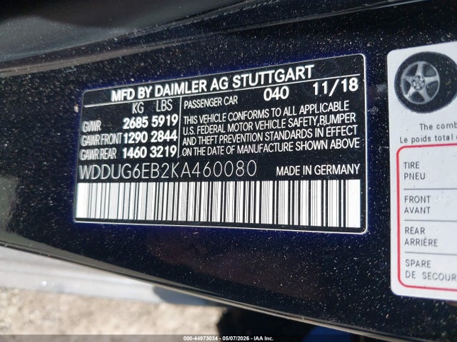 Продажа на аукционе авто 2019 Mercedes-benz S 450 4matic, vin: WDDUG6EB2KA460080, номер лота: 44973034