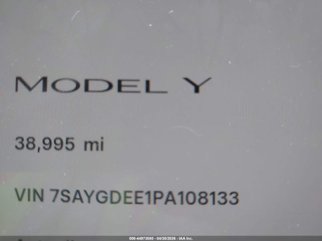 Продаж на аукціоні авто 2023 Tesla Model Y Awd/long Range Dual Motor All-wheel Drive, vin: 7SAYGDEE1PA108133, номер лоту: 44973080