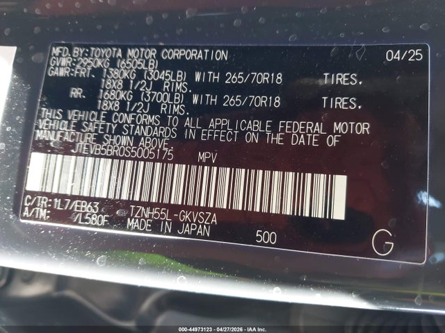 Toyota 4runner Hybrid Trailhunter 2025 JTEVB5BR0S5005175 Image 9