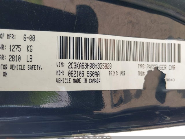 Aukcja sprzedaży 2008 Chrysler 300c Hemi, vin: 2C3KA63H08H335829, numer aukcji: 44973230