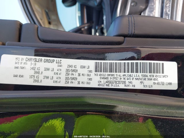 44973238 :رقم المزاد ، 1J4RS6GG7BC557295 vin ، 2011 Jeep Grand Cherokee Overland مزاد بيع