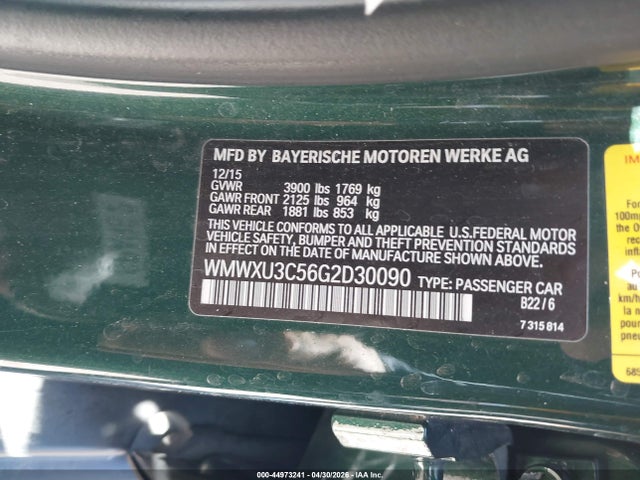 WMWXU3C56G2D30090 Mini Hardtop Cooper S