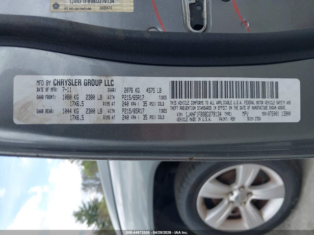 44973308 :رقم المزاد ، 1J4NF1FB9BD279134 vin ، 2011 Jeep Compass مزاد بيع