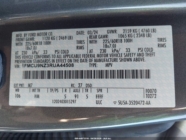 Ford Escape St-line Select 2024 1FMCU9NZ3RUA44508 Image 9