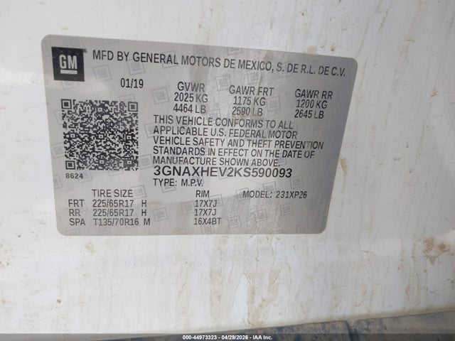 3GNAXHEV2KS590093 Chevrolet EQUINOX LS