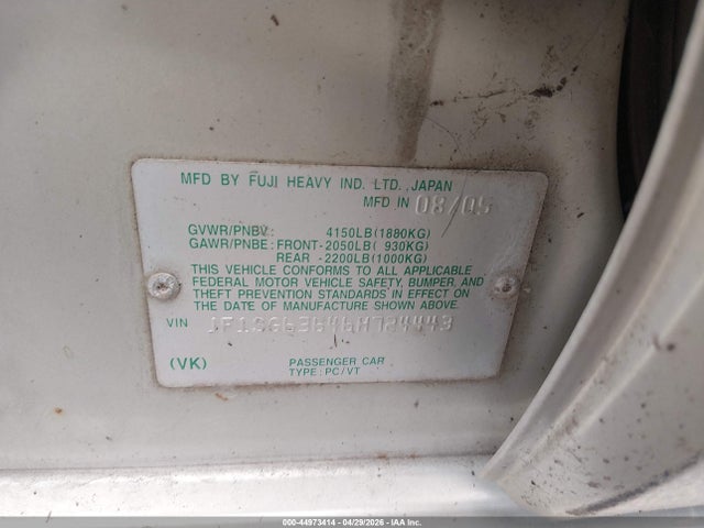 Продаж на аукціоні авто 2006 Subaru Forester 2.5x, vin: JF1SG63646H724443, номер лоту: 44973414