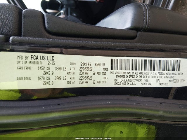 Aukcja sprzedaży 2015 Jeep Grand Cherokee Altitude, vin: 1C4RJFAG5FC775601, numer aukcji: 44973474