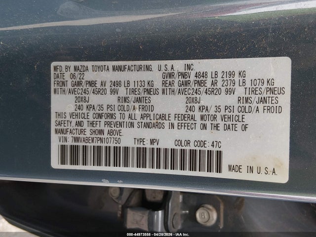 Aukcja sprzedaży 2023 Mazda Cx-50 2.5 S Premium Plus, vin: 7MMVABEM7PN107750, numer aukcji: 44973558