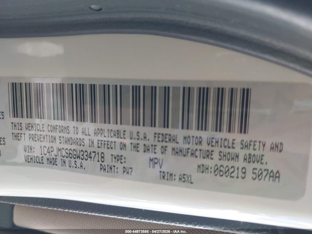 Продаж на аукціоні авто 2016 Jeep Cherokee Latitude, vin: 1C4PJMCS6GW334718, номер лоту: 44973588