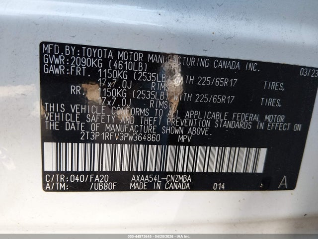 Aukcja sprzedaży 2023 Toyota Rav4 Xle, vin: 2T3P1RFV3PW364860, numer aukcji: 44973645