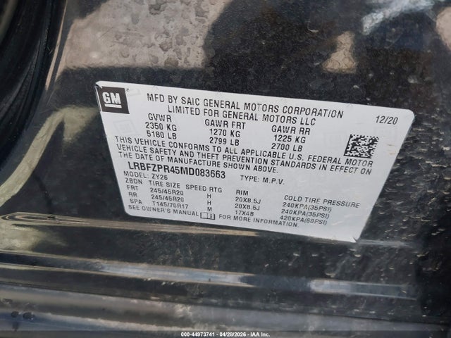 Aukcja sprzedaży 2021 Buick Envision Awd Essence, vin: LRBFZPR45MD083663, numer aukcji: 44973741