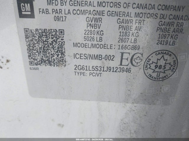Продажа на аукционе авто 2018 Cadillac Xts, vin: 2G61L5S31J9123946, номер лота: 44973743