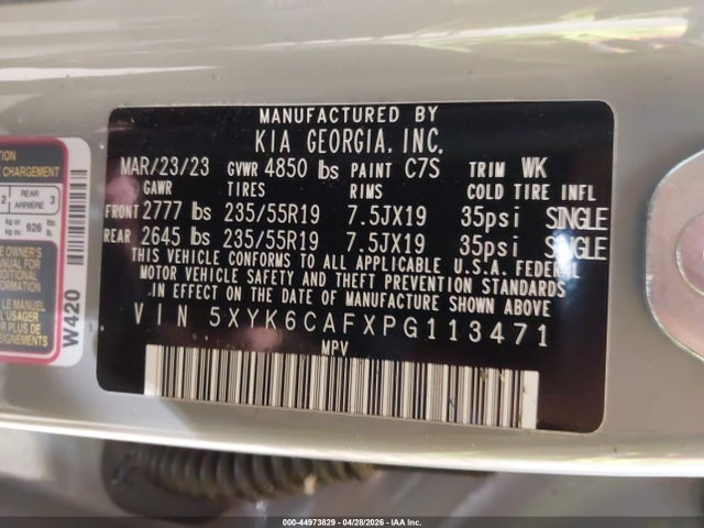 Auction sale of the 2023 Kia Sportage X-line, vin: 5XYK6CAFXPG113471, lot number: 44973829